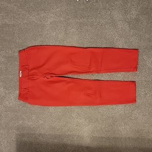 Red skinny ankle pants